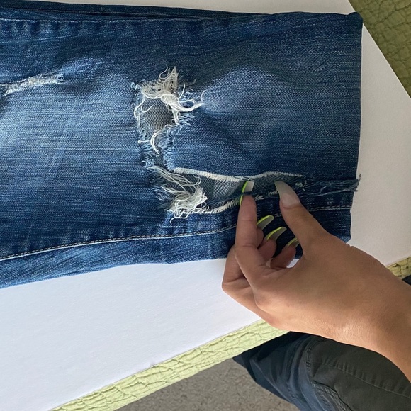 Charlotte Russe Dark Distressed Jeans - Picture 6 of 8